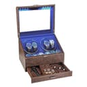 J&T Technology 4-Watch Winder with 6-Slot Storage & Jewelry Drawer