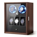 Liliaafar 2-Watch Winder with 3 Holders & Jewelry Storage