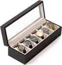 Case Elegance 6-Slot Wood Watch Box