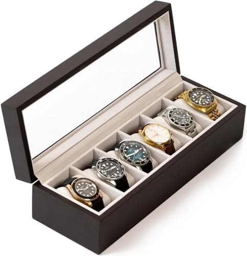 Case Elegance 6-Slot Wood Watch Box