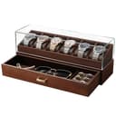 KAMIER 6-Slot Wooden Watch Box (2-Layer)