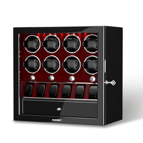 DUKWIN 8-Watch Winder with 6-Watch Storage (Lockable)