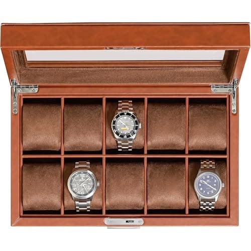 Rothwell 10-Slot Leather Watch Box