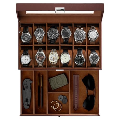 ProCase 12-Slot Watch Box with Drawer