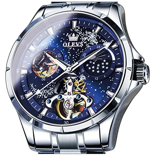 OLEVS Moon Phase Skeleton Automatic (blue dial)