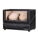 TRIPLE TREE Double Watch Winder (Leather over Wood Shell)