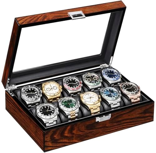 BEWISHOME 10-Slot Watch Box